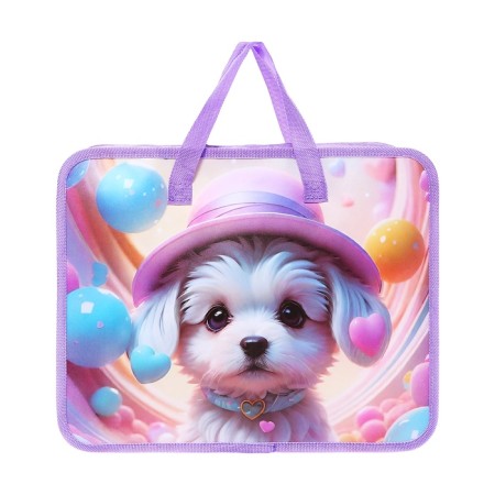 Folder with handles plastic, A4, puppy-1