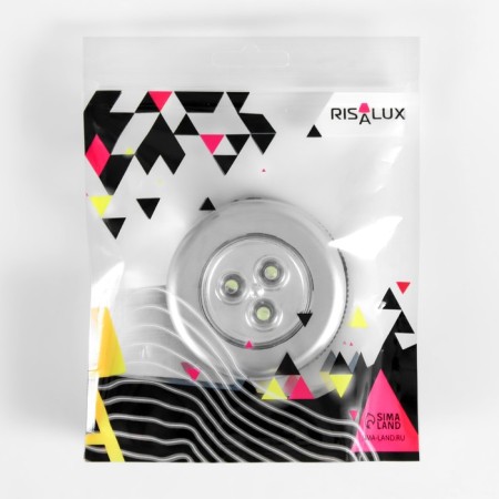 Pushlite lamp 3 diodes 6.5x6.5x2.3 cm Risalux-6