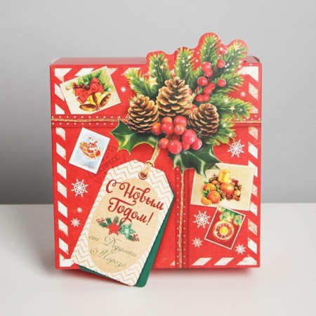 Folding box "Mail", 25 x 25 x 10 cm, new year-1