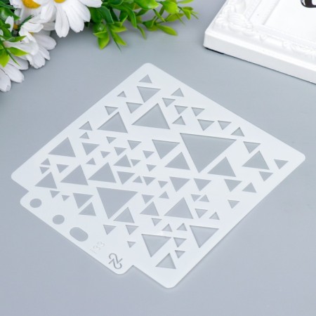 Plastic stencil "Geometry. Triangles" 13x14 cm-1