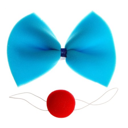 Carnival set "Clown" 2 items: bow, nose, color mix-2