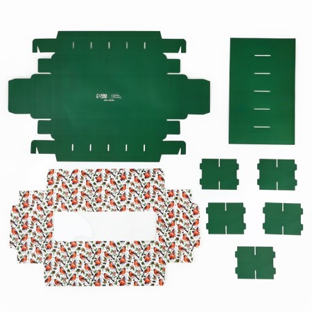 Folding box under 12 sweets "Bullfins", 3.8 x 10.5 x 26.5 cm, New Year-5