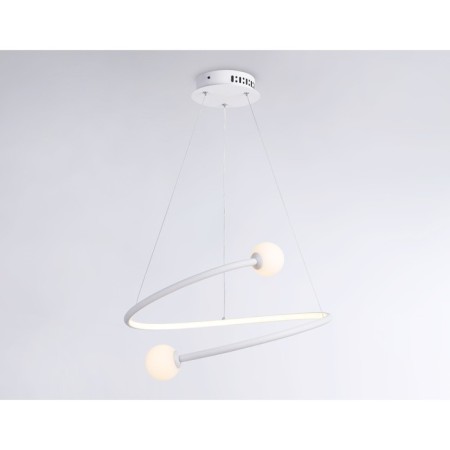 LED LED suspension with Ambrella Light, Linetech, FL66291, LED, 39 W, 2925LUM, 3000-6400K, white matte color.-2