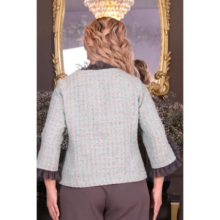 Female jacket, size 60, green color-3