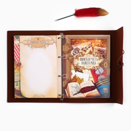 The genealogy book "Our family", with a pen, 65 sheets, Bordeaux, 35 x 25 cm-23