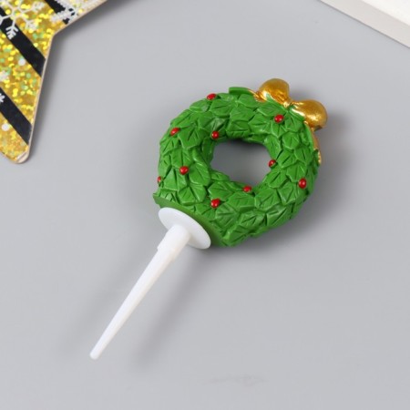 Decor for the creativity of the polystone "New Year's Wreath" 3.7x4.3 cm-1