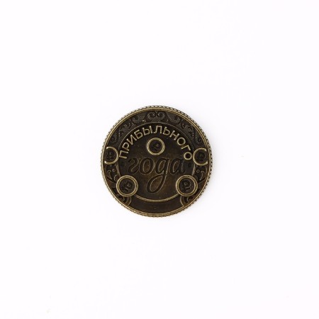 Brass Coin "lucky", diam 2.5 cm-4