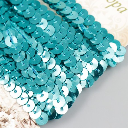 Thread from sequins "sea greens" 6 mm, winding 2.5 meters-1