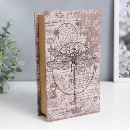 Safe Brush Tree leatherette "Dragonfly and ancient drawings" 21x13x5 cm-3