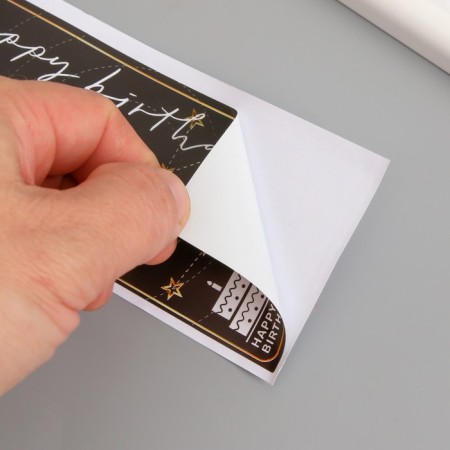 Stick Paper "Happy Birthday. Constellation" Black set 50 pcs 15x6 cm-3