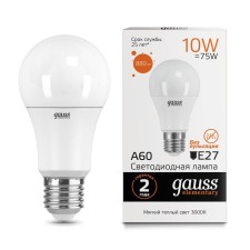 LED LED ELEMENTARY 10W A60 GRUSHED 3000K TEP. Bel. E27 880lm Gauss 23210