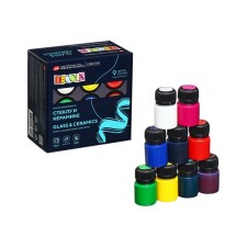Set of colors on glass and ceramics Decola, 9 colors x 20 ml, 4041113