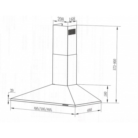 Excellency Maunfeld Cork 60, dome, 620 m3/h, 3 speeds, 59.5 cm, white-3