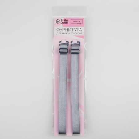 Textile straps, 1.5 cm, 37 cm, pair, gray color-2