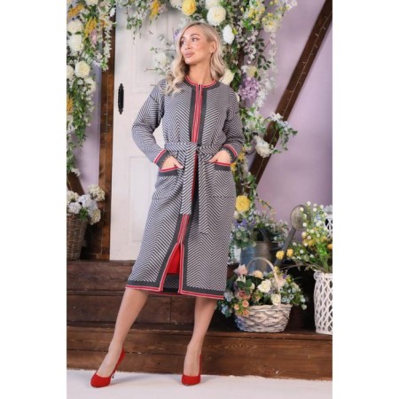 Cardigan female, size 42, gray color-1