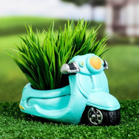 Pot "motorcycle" turquoise, 17x8.5x9cm