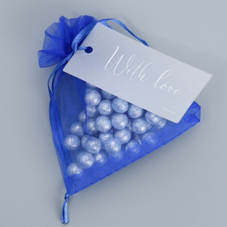 Bager Organza Blue Blue "Sineva", with a nameplate, 10 x 12 cm +/- 1.5 cm-3