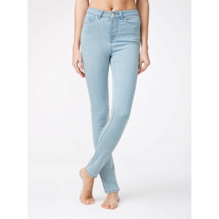 Women's jeans with high landing CONTE Elegant, size M, color Bleach Blue-2