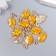 Decor for creativity metal, enamel "Leaf with a branch" Orange 0.8x2 cm