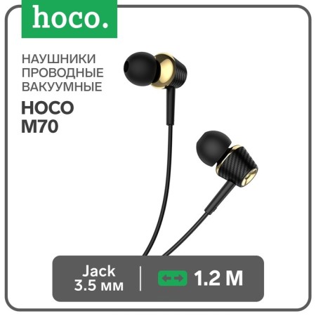 Hoco M70 headphones, wired, vacuum, microphone, jack 3.5 mm, 1.2 m, black