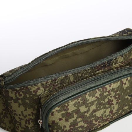 Lightning waist bag, outer pocket, green color/camouflage-4