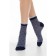 Women's socks with a decorative transparent grid CONTE ELEGANT CLASSIC, size 23, jeans color