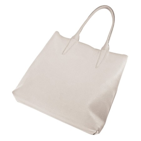 Bag women, genuine leather, beige 31x8x33 cm-1