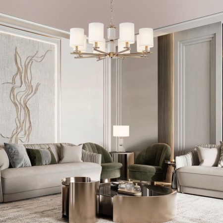 Ceiling Lamp Eurosvet Caprera 60146/8, E14, 8x40W, 820x820 mm, brass color-3