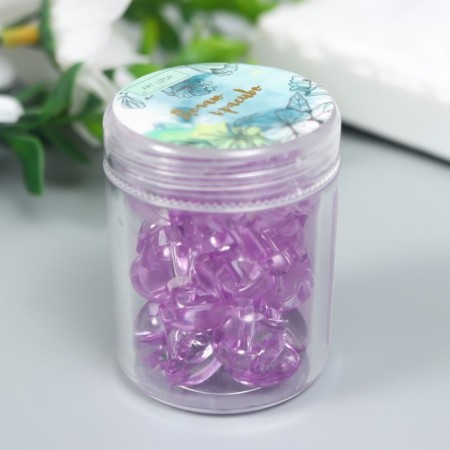 Buttons plastic on midnight "Lilac crystal" 1.3x1.3 cm set 35 pcs 4.8x3.7x3.7 cm-3