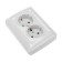Kranz double outlet with ground, hidden installation, 16a, white KR-78-0218