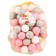 Balls for dry pool with a pattern, ball diameter 7.5 cm, set 150 pieces, pink, white, gray color