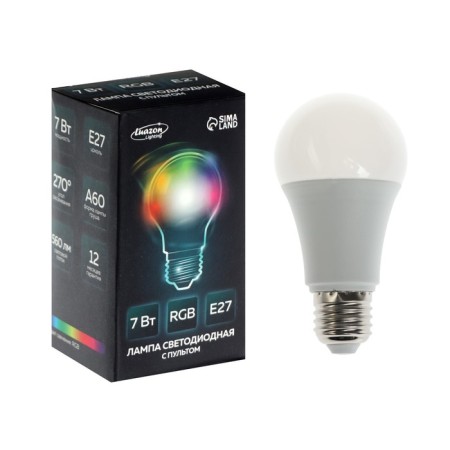 LED LED RGB, with a remote control, A60, 7 W, 560 lm, E27, 220 B-1