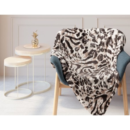Siberian Tiger blanket, size 200x220 cm, brown color-1