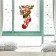 Interior color plastic sticker "Santa Claus with assistants in New Year's tock" 20x30 cm