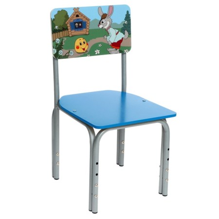 Children's adjustable stool "Kuzya fairy tale kolobok", straight back-3
