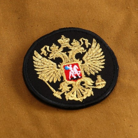 Нашивка-шеврон "Герб РФ" с липучкой, 7 х 7 см-1