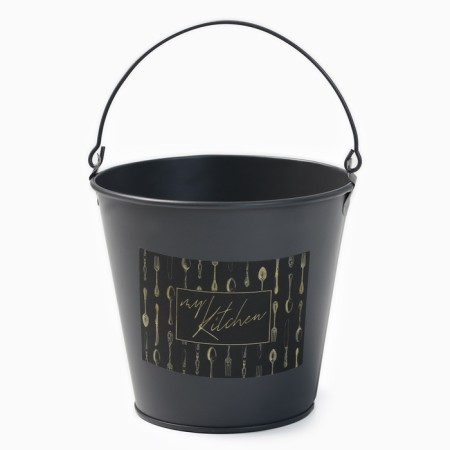 Gift kit Kitchen: bucket, towel 35x60, spatula, brush, corolla, sponge-3