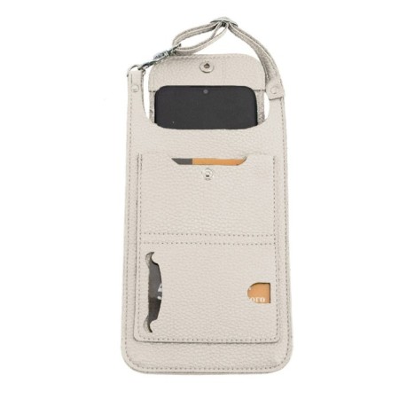 Bag, artificial leather, beige 11.5x0.5x25 cm-1