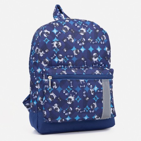 Baby backpack on lightning, external pocket, blue color-2