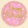 Topper "Happy Birthday" with sparkles, pink color