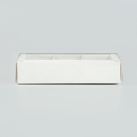Box for 3 sweets with cells "White", 14.5 x 6 x 3 cm-1