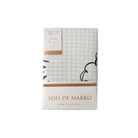 Dolly pillowcase, size 70x70 cm - 2 pcs, white color-1