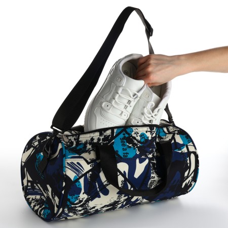 Sports bag, textura, average size, green/white color-6