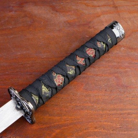 Suv. Product Katana 2V1 on a stand, scabbard fabric, dragons gold on black 47/70cm-3