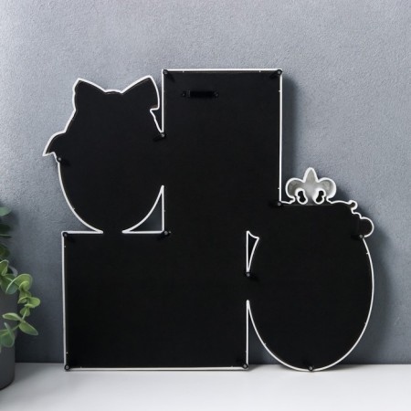 Photo frame Plastic in 4 photos 9x13, 10x15, 13x18 cm "Balt and monogram" white 35.5x38 cm-2