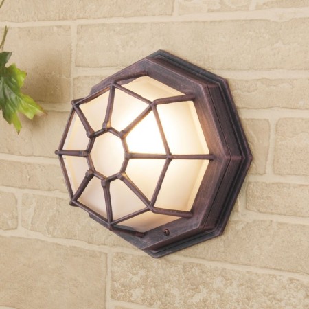 Street wall lamp Elektrostandard, Telarana, 95x230x230 mm, E27, cappuccino color