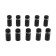 Remote holder for signs, 12x25 mm, black color, set 10 pcs.