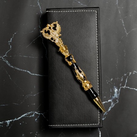 Handle Gift Ballic a Coat of arms in a case, metal, black color, writing node 0.1 mm, blue paste-2