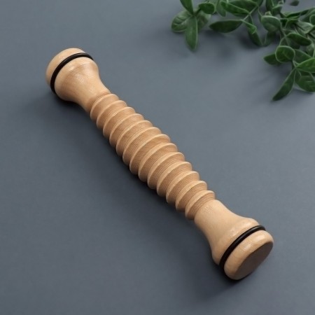 The massage "Skating", universal, D 4 × 22 cm, with thread, wooden-3