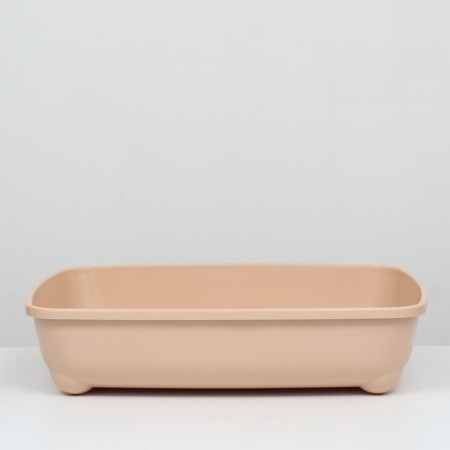 The toilet for Maine Coons is deep, large without side 56*43*13 cm, beige-1